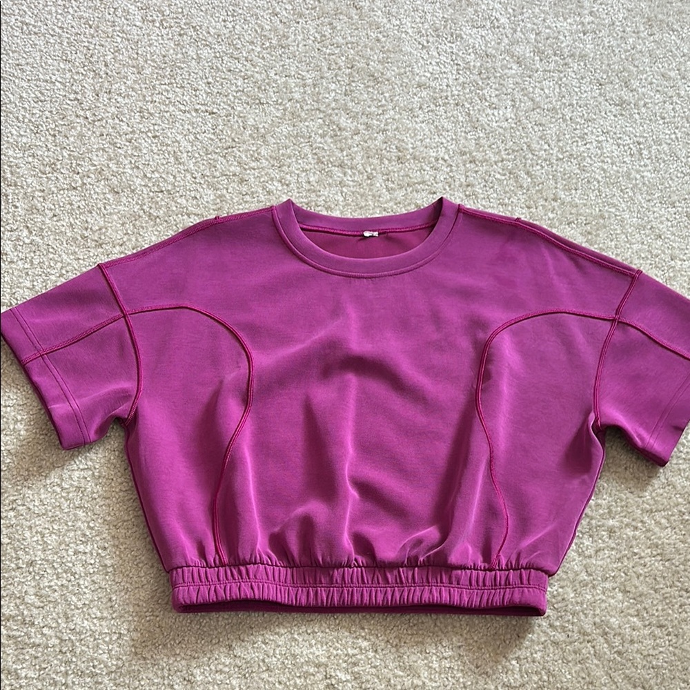 Lululemon Athletica Purple Crop Top with Elastic Hem